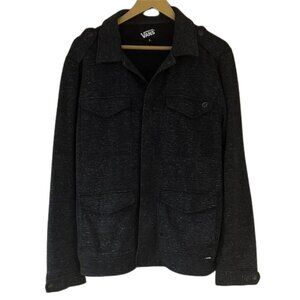 Vans Men's Dark Charcoal Gray Shirt Jacket with Snap Closures